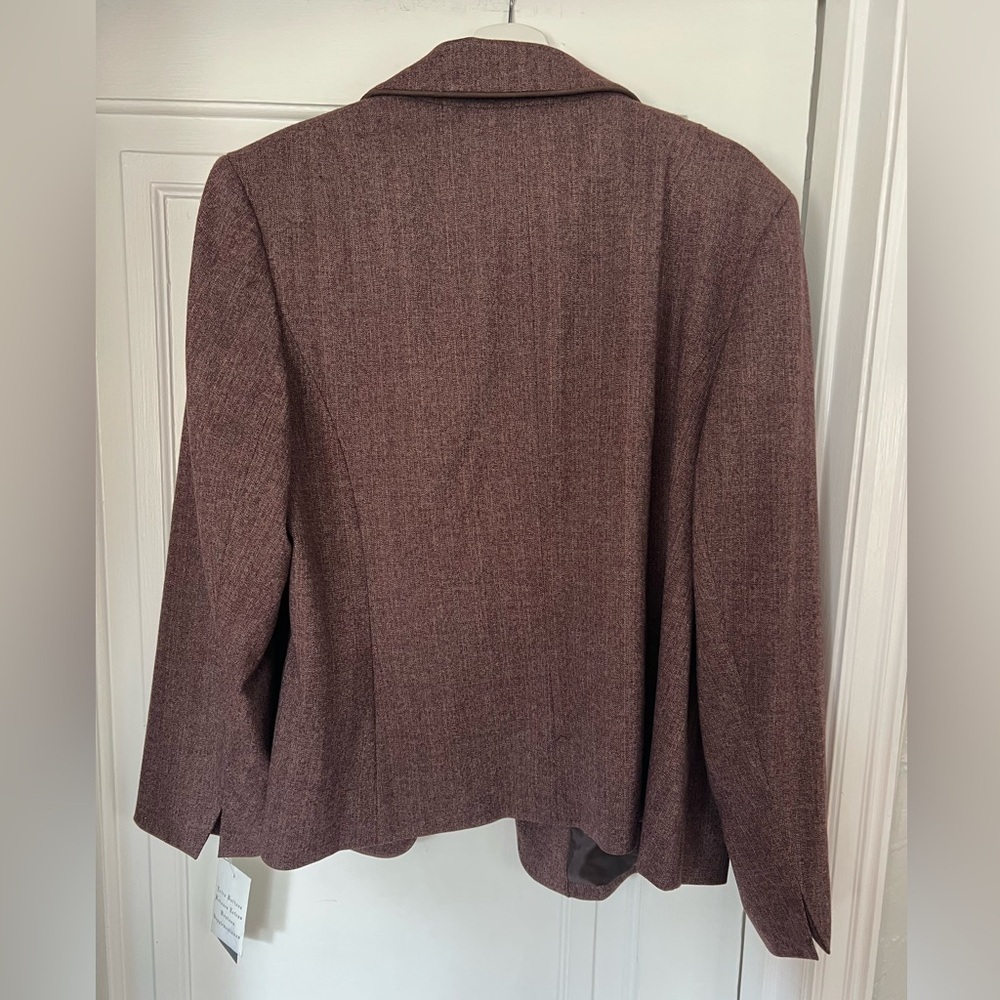 NWT Evan-Picone Women’s Blazer – Plus Size 18W, Chestnut Brown, Stretchy - Picture 10 of 11